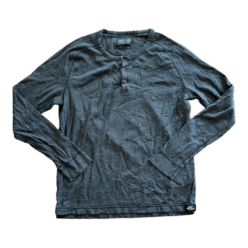 David Beckham for H&M Dark Gray Bodywear Long Sleeve Henley L